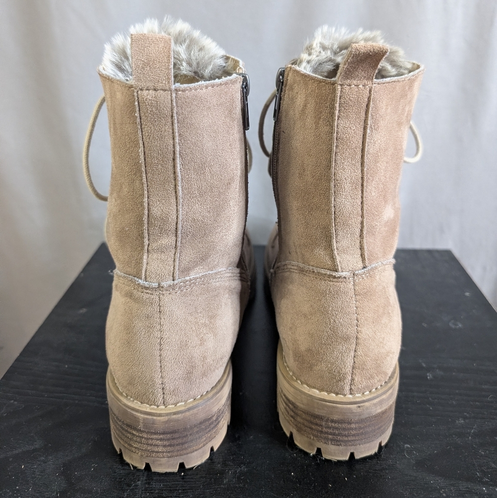 Size 11 Faux Suede Combat Style Boots-EUC - Picture 4 of 10